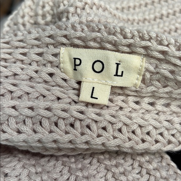 POL Off-the-Shoulder Cream Large Knit Cropped Sweater size L - Picture 7 of 8